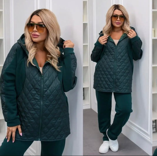 🖤 Piumino Trapuntato Urban Chic con Cappuccio