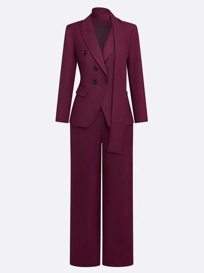 ✨ Tailleur Donna Elegante – Completo Giacca Doppiopetto e Pantalone