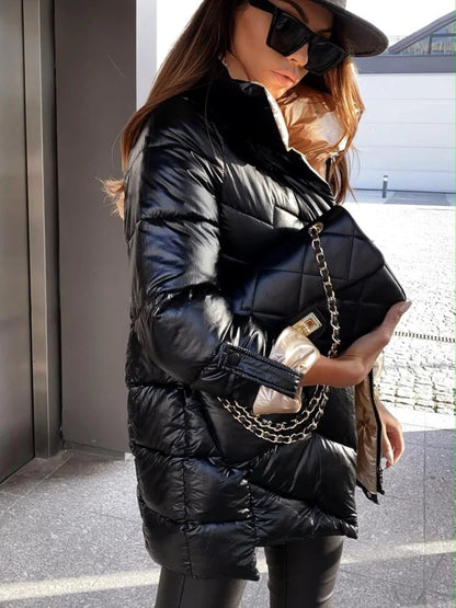 Piumino Donna Reversibile con Collo Alto 🇮🇹