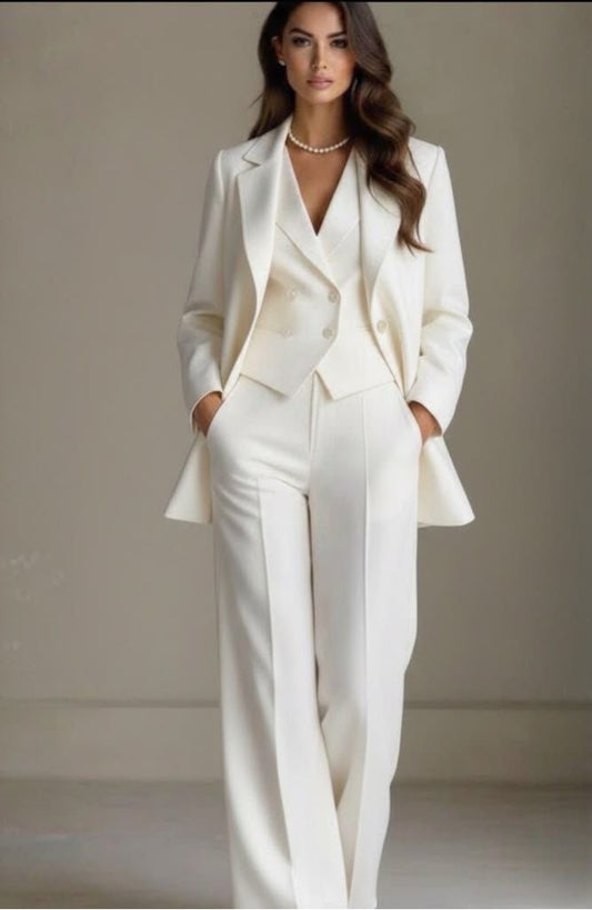 Tailleur Tre Pezzi ❤️(Giacca+Gilet+Pantaloni) foderato Made in Italy 🇮🇹