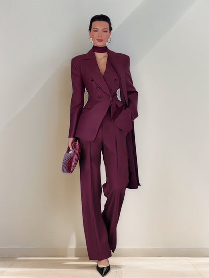 ✨ Tailleur Donna Elegante – Completo Giacca Doppiopetto e Pantalone
