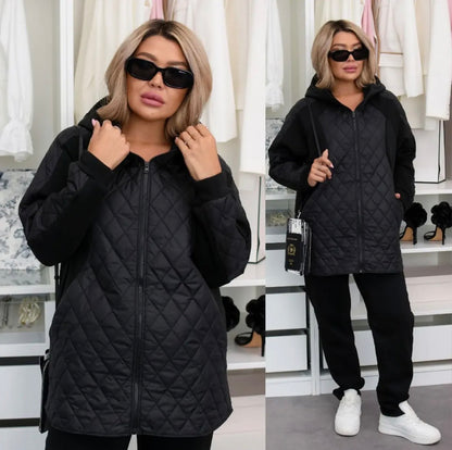 🖤 Piumino Trapuntato Urban Chic con Cappuccio
