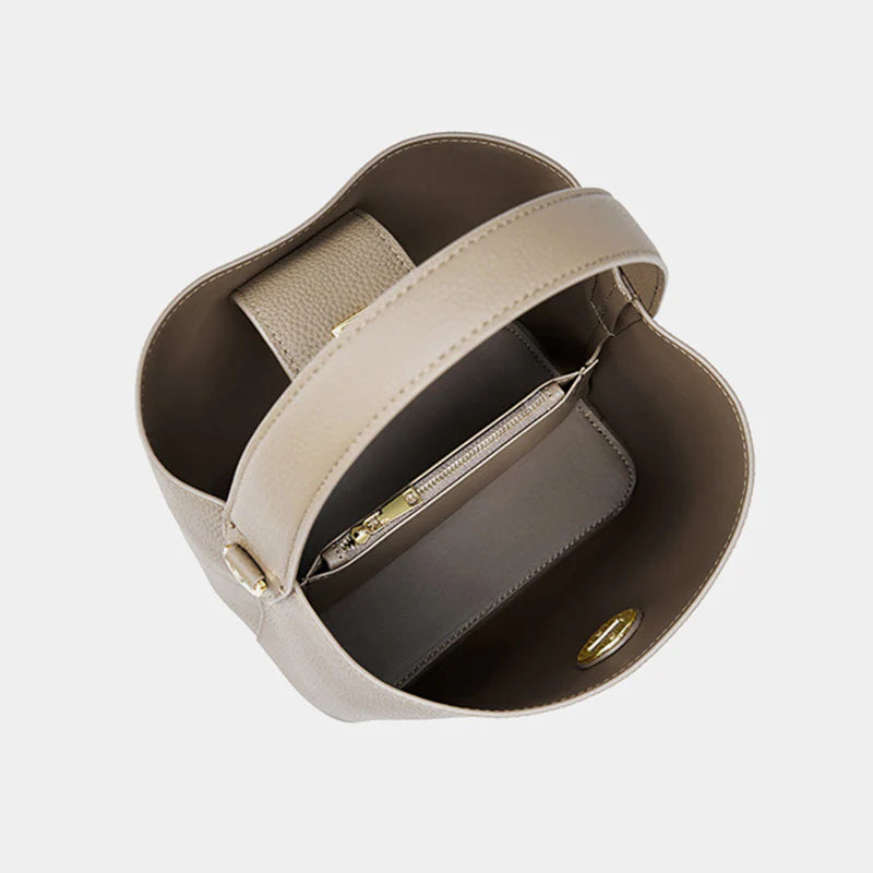 Borsa a tracolla a secchiello moda minimalista da donna